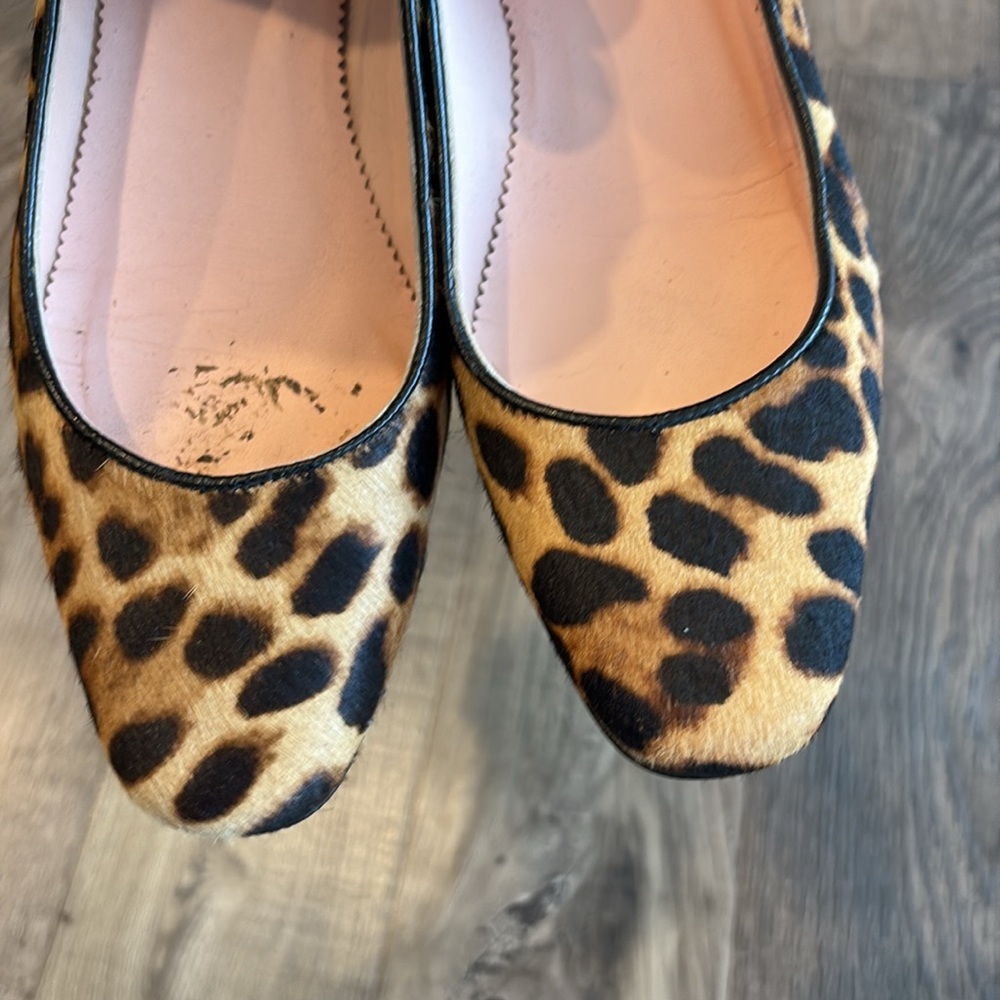 J. Crew Kate Pumps in Calf Hair Leopard Print Block Heel size 6 women’s - Picture 6 of 9